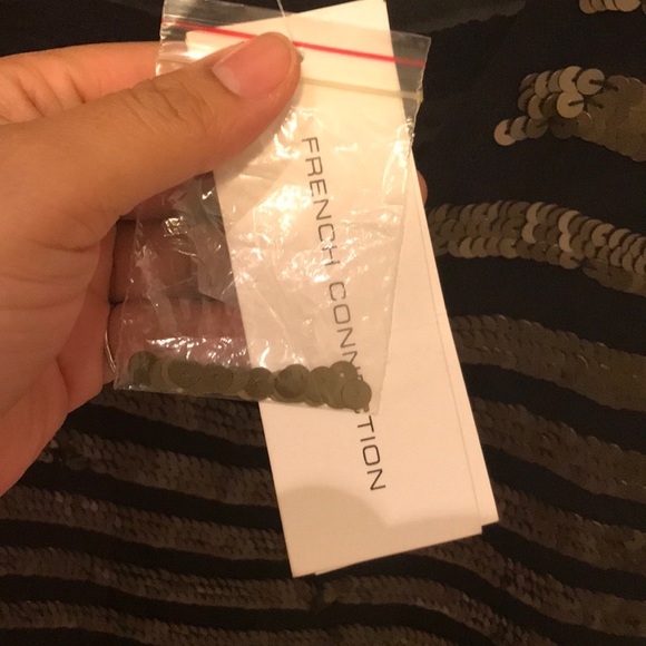 French connection sheer sequin tank top striped 6 - Picture 3 of 4